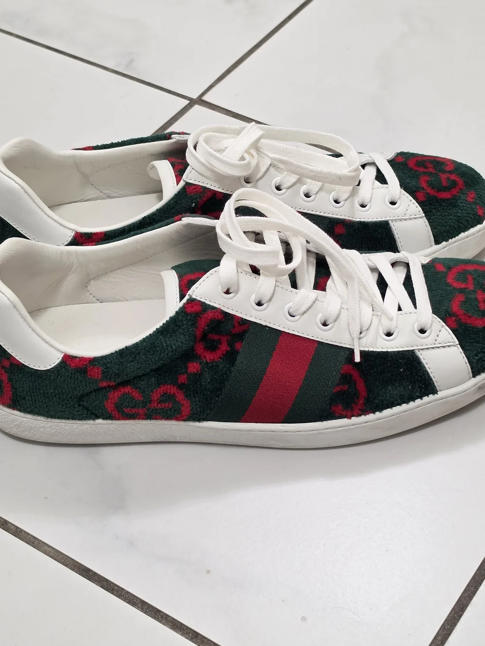 Gucci Men's Ace GG Terry Cloth Sneakers, 8.5